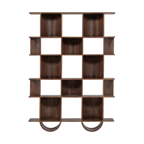 Sötétbarna mangófa könyvespolc 130x180x35 cm Sinne – WOOOD