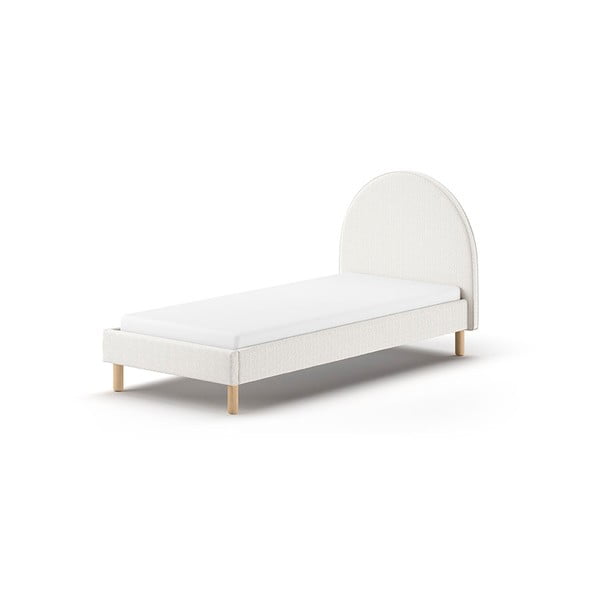 Fehér kárpitozott egyszemélyes ágy ágyráccsal 90x200 cm MOON – Vipack