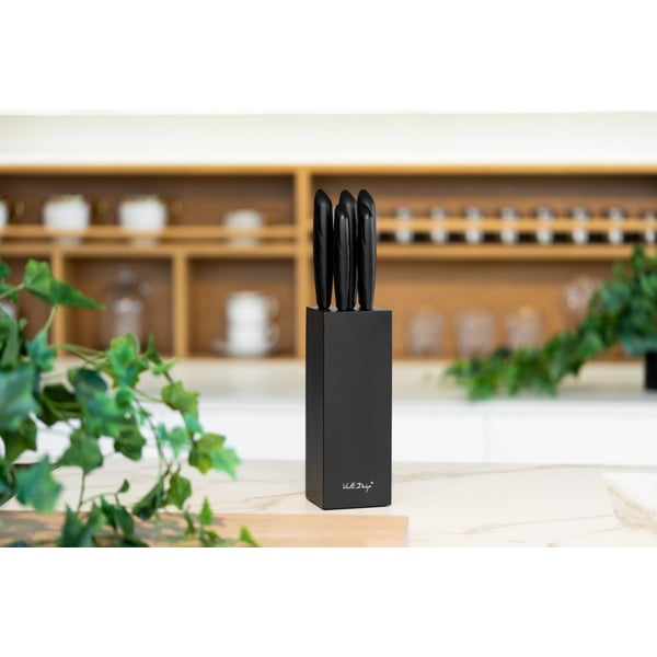 Caro 5 db-os késkészlet fekete tartóban - Vialli Design-image-4
