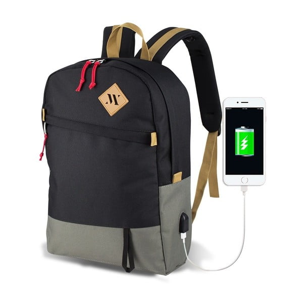 FREEDOM Smart Bag szürke-fekete hátizsák, USB csatlakozóval - My Valice