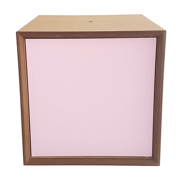 PIXEL kocka polcokkal és rózsaszín ajtóval, 40 x 40 cm - Ragaba