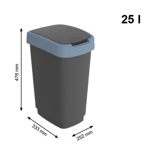 Szemetes újrahasznosított műanyagból 25 l Twist - Rotho-image-3