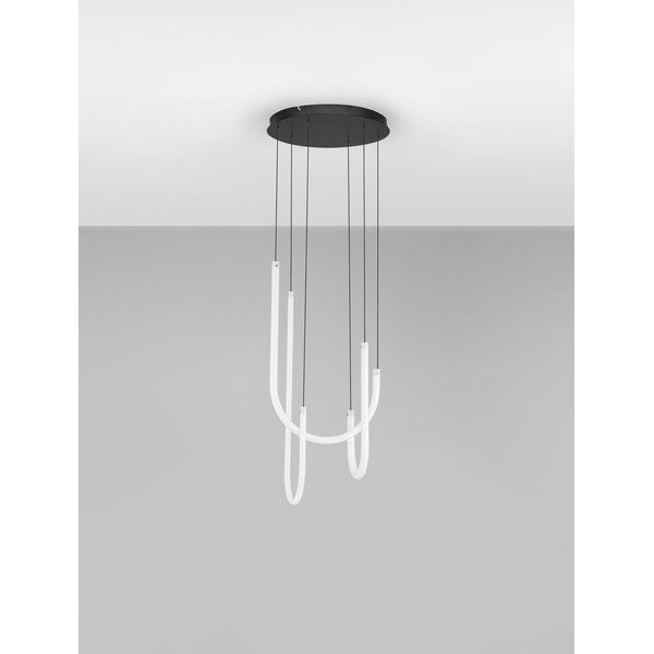 Fehér-matt fekete acél LED dimmelhető függőlámpa akrilüveg búrával ø 41 cm Topaz – Nova Luce-image-3