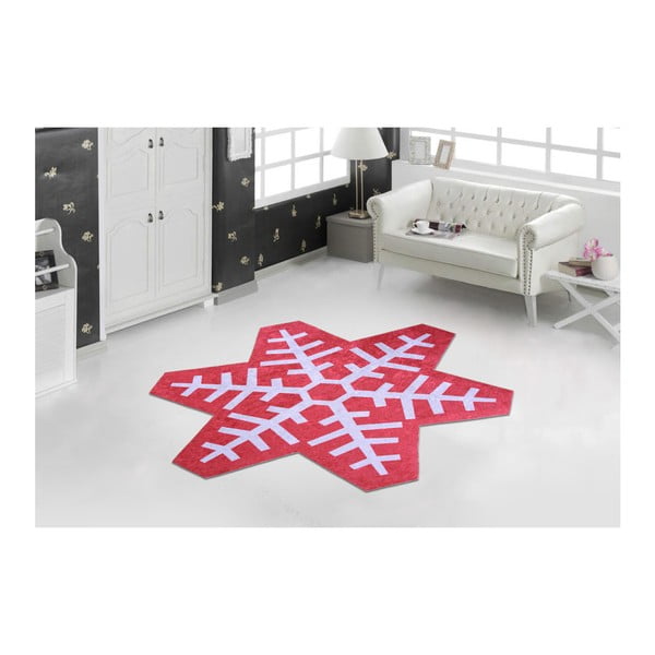 Snowflake Special piros-fehér szőnyeg, 100 x 100 cm - Vitaus