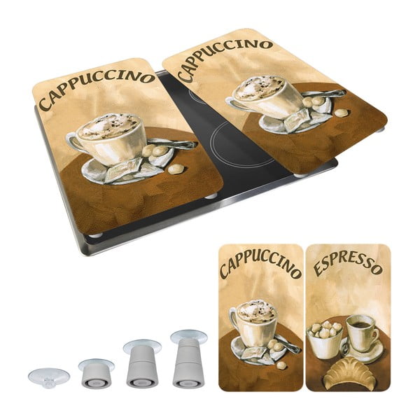 Edzett üveg tűzhely fedőlap szett 2 db-os 30x52 cm Coffee – Wenko-image-2