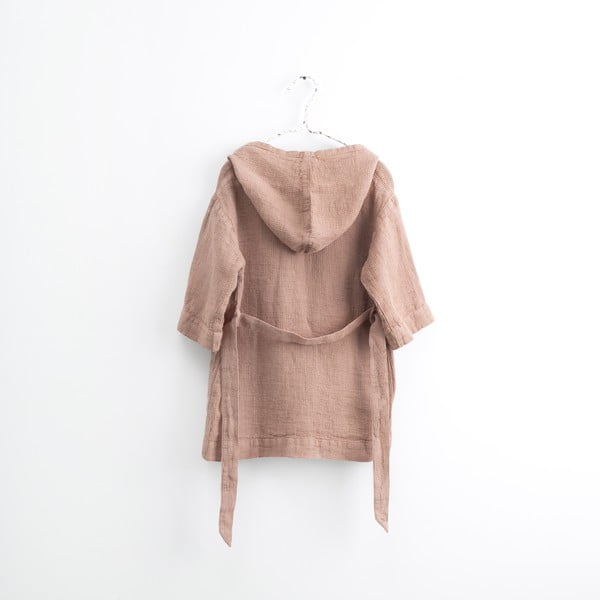 Nature narancssárga len gyerek fürdőköpeny, méret: 122 - 128 - Linen Tales-image-2