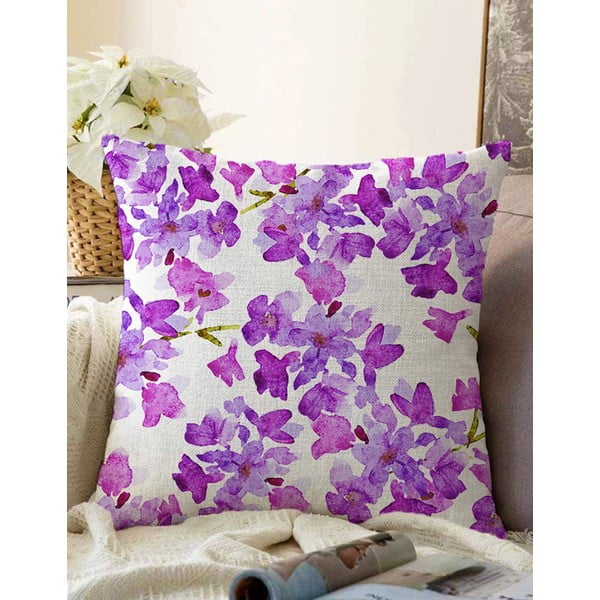 Lilas bézs-lila pamut keverék párnahuzat, 55 x 55 cm - Minimalist Cushion Covers