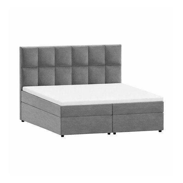 Szürke ágyneműtartós boxspring ágy 140x200 cm Flip – Ropez