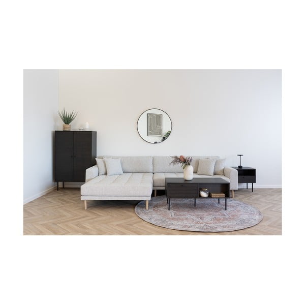 Sötétbarna dohányzóasztal tölgyfa dekorral 50x100 cm Kyoto – House Nordic-image-2