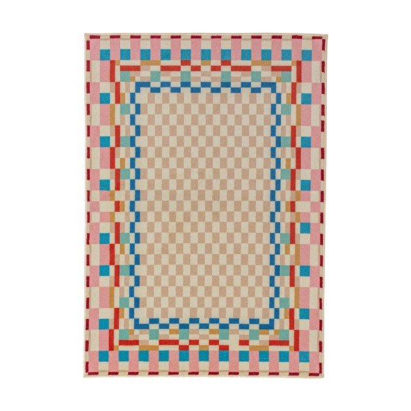 Gyapjúkeverék szőnyeg 180x230 cm Checkered Border – Flair Rugs
