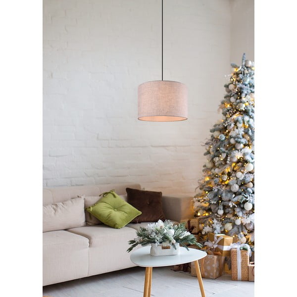 Bézs függőlámpa textil búrával ø 35 cm Elmau – Trio-image-1