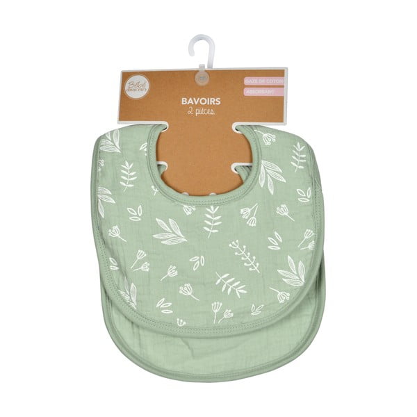 Zöld muszlin előke szett 2 db-os – Bébé Douceur-image-2