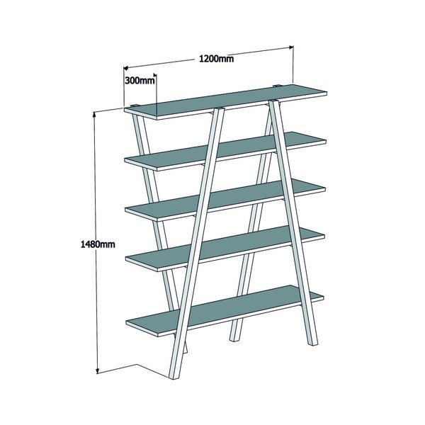 Perla Walnut könyvespolc borovi fenyőből, 148 x 120 cm-image-2