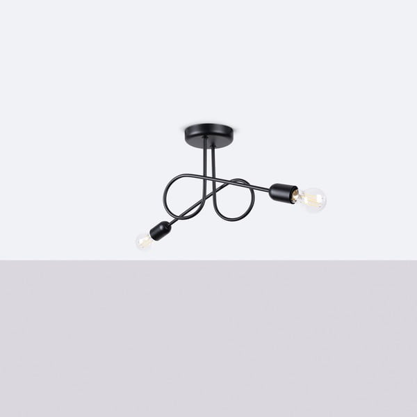 Fekete mennyezeti lámpa 18x57 cm Opulent – Sollux-image-2