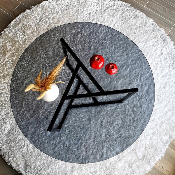 Fekete kerek dohányzóasztal ø 75 cm Trio – Neostill-image-4