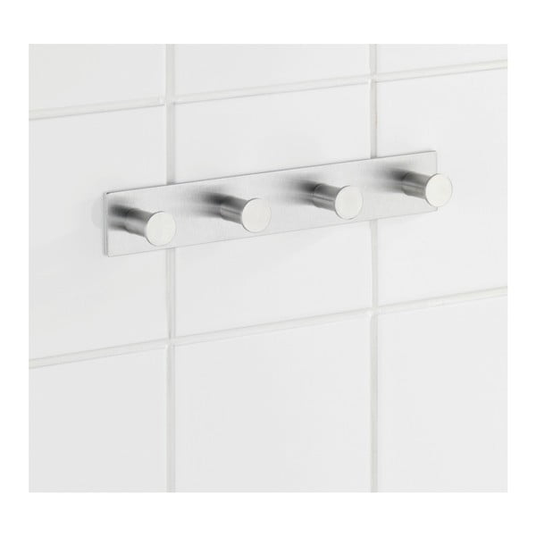 Celano ezüstszínű öntapadós fali fogas 4 akasztóval - Wenko-image-2