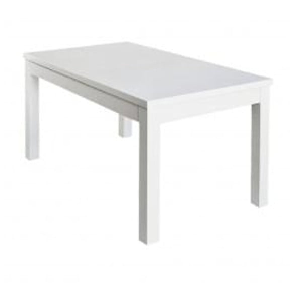 Adam fényes fehér bővíthető étkezőasztal, 130 x 83 cm - Durbas Style