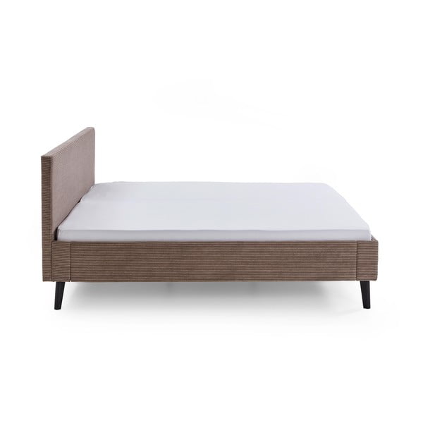 Barna kárpitozott franciaágy ágyrács nélkül 180x200 cm Avola – Meise Möbel-image-3