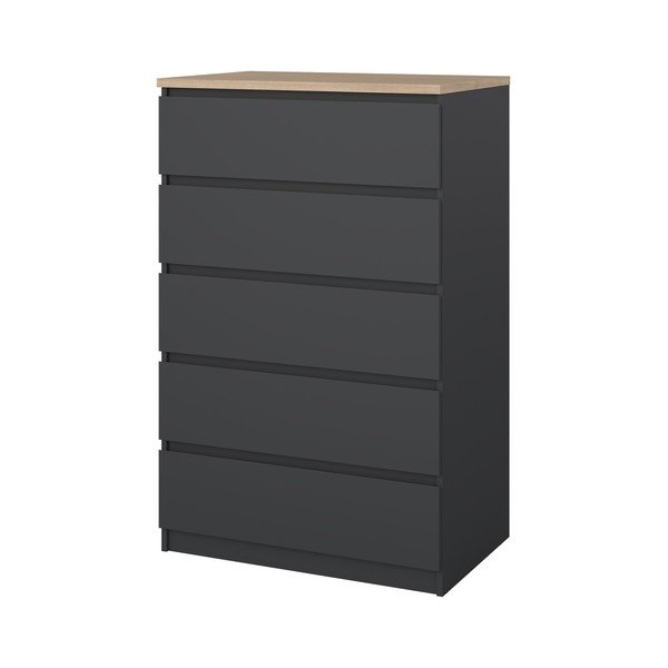 Sötétszürke komód 77x121x50 cm Naia – Tvilum