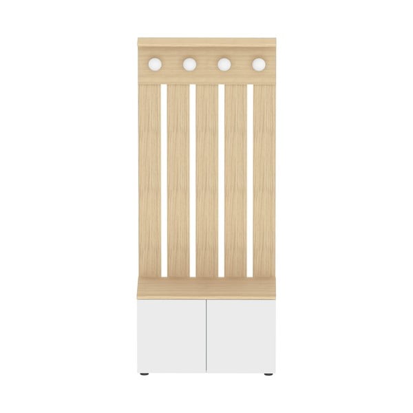 Fehér előszoba bútor tölgyfa dekorral Dot - TemaHome 