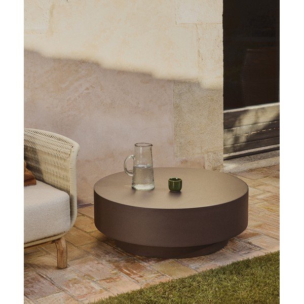 Beton kerek kerti dohányzóasztal ø 60 cm Garbet – Kave Home-image-1