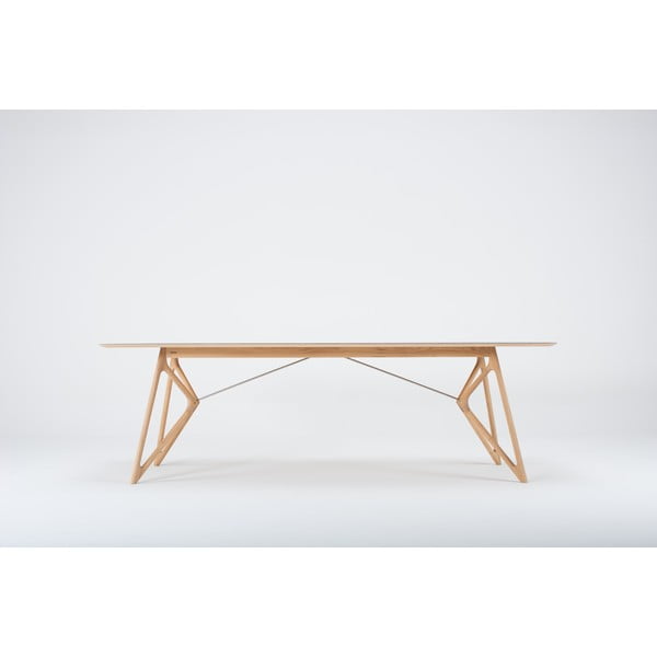 Tölgyfa étkezőasztal 240x90 cm Tink - Gazzda-image-3