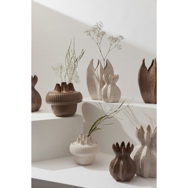 Szürkésbarna kőedény váza (magasság 25,5 cm) Olyssia – Bizzotto-image-1
