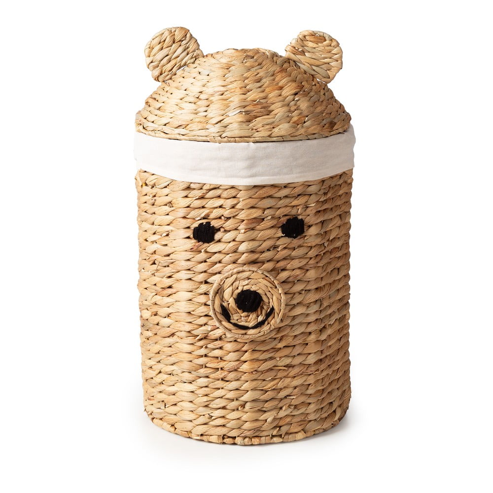 Natúr színű vízijácint játéktároló kosár ø 30x56 cm Bear Compactor