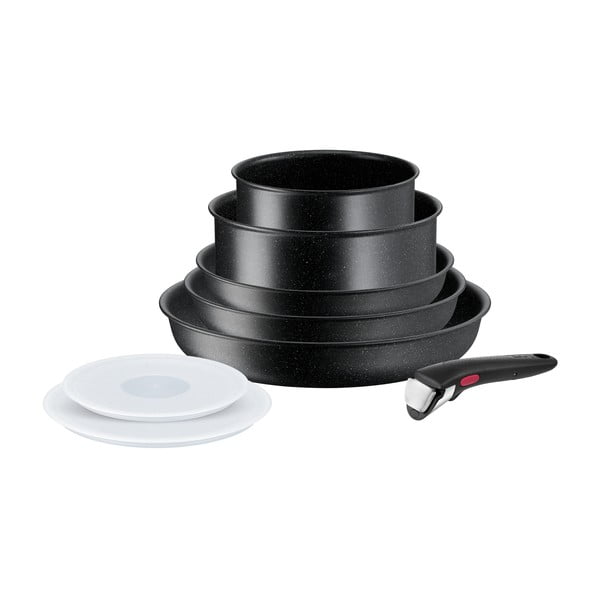 Alumínium edény készlet 8 db-os INGENIO Black stone L3998802 – Tefal