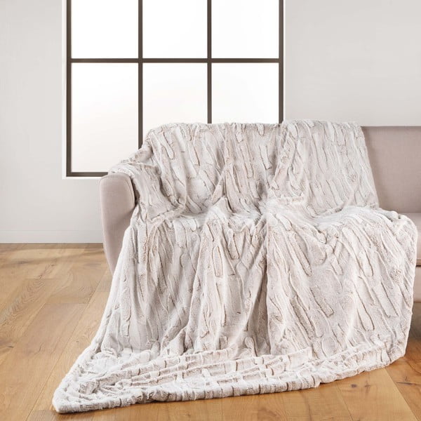Bézs mikroplüss takaró 180x220 cm Lynx – douceur d'intérieur-image-1