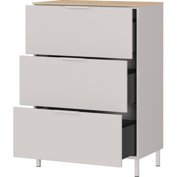 Krémszínű matt szekrény 68x98x40 cm Savoca – Germania-image-4