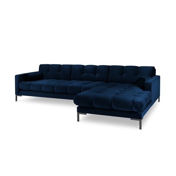 Bali sötétkék bársony sarokkanapé, jobb oldali - Cosmopolitan Design-image-2