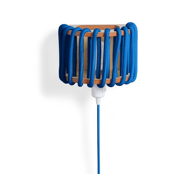 Macaron kék falilámpa fa szerkezettel, hossz 20 cm - EMKO-image-1