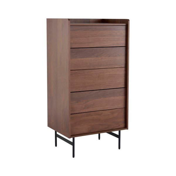 Sötét natúr színű komód diófa dekorral 60x118,5x45 cm Örgryte – Jotex