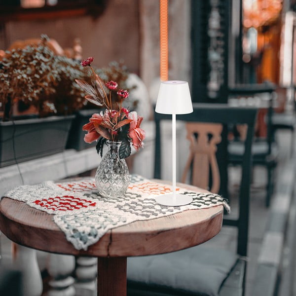 Fehér LED asztali lámpa fém búrával (magasság 36,5 cm) Viletto – Fischer & Honsel-image-2