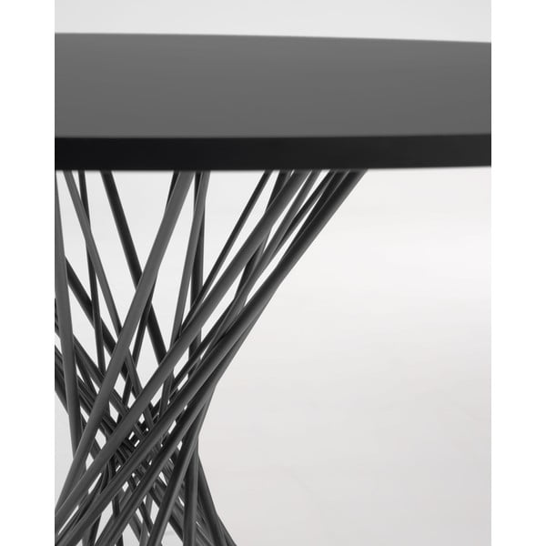 Fekete kerek étkezőasztal fekete asztallappal ø 120 cm Niut – Kave Home-image-2