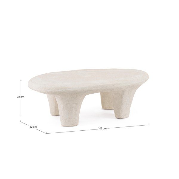 Krémszínű poligyanta dohányzóasztal 62x102 cm Albin – Bizzotto-image-3