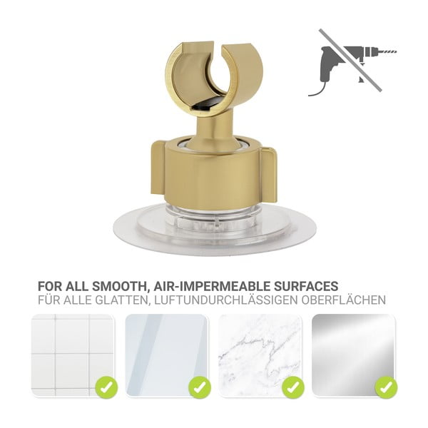 Aranyszínű öntapadós műanyag zuhanyfej tartó Libertà – Wenko-image-3