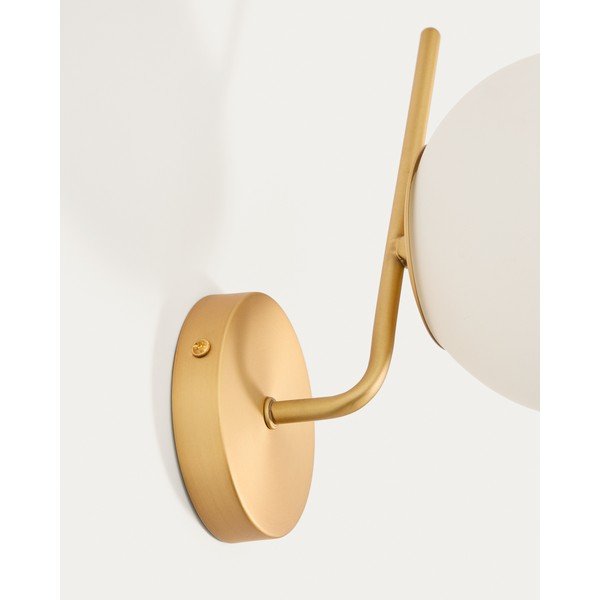 Fehér-aranyszínű fém fali lámpa ø 15 cm Brisia – Kave Home-image-3