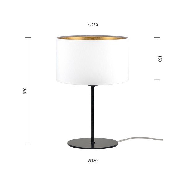 Tres S fehér asztali lámpa aranyszínű részletekkel, ⌀ 25 cm - Sotto Luce-image-2
