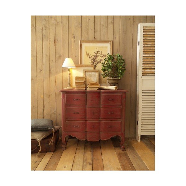 Versailles piros komód mangófából, magasság 81 cm - Orchidea Milano-image-2