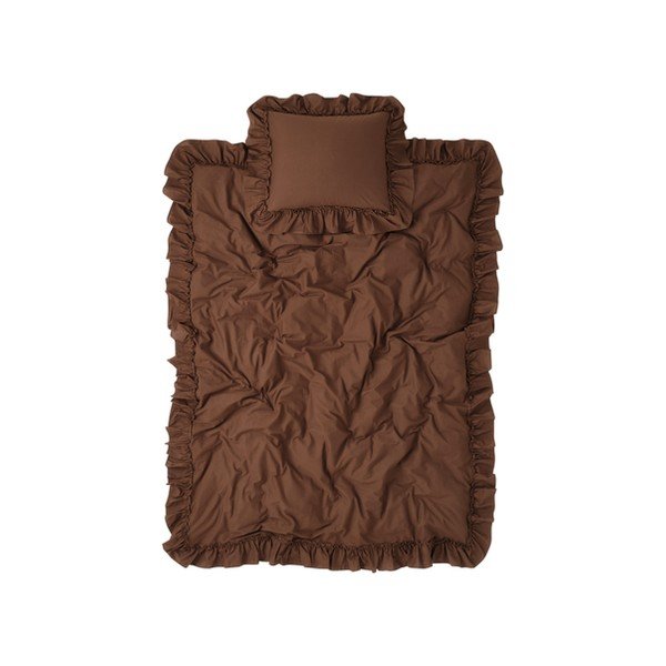 Barna egyszemélyes bio pamut ágyneműhuzat 150x200 cm Juliette – Ellos Home