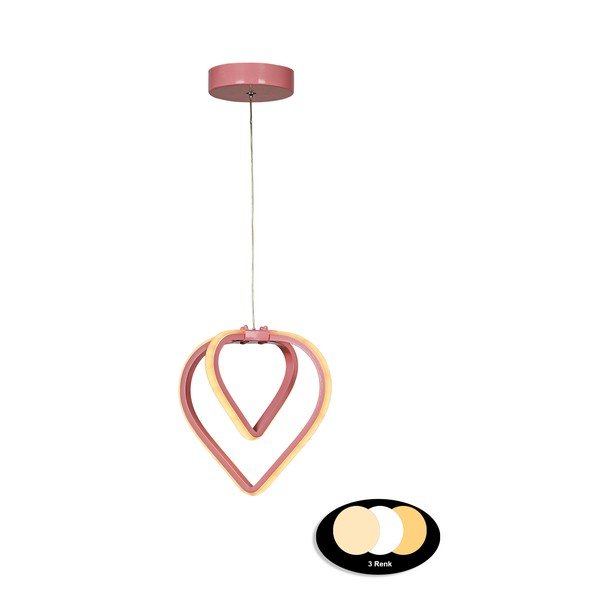 Rózsaszín fém LED függőlámpa ø 22 cm Sevinc – Squid Lighting-image-2