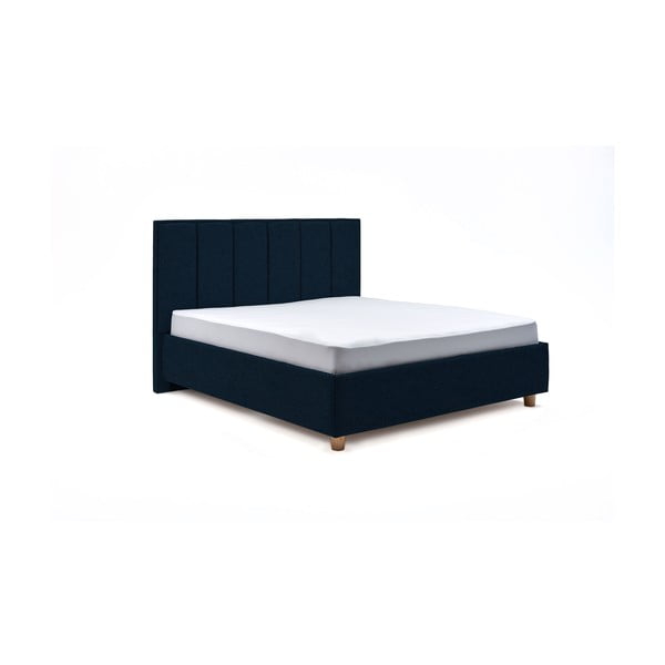 Wega sötétkék kétszemélyes ágy ágyráccsal és tárolóhellyel, 180 x 200 cm - AzAlvásért