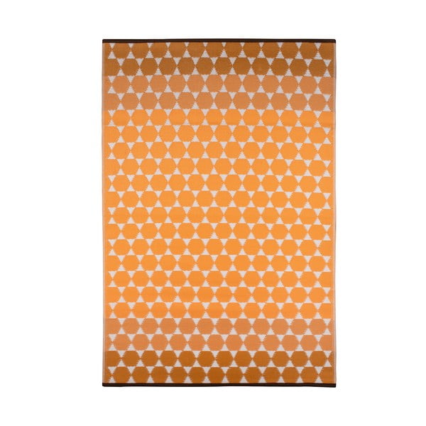 Hexagon narancssárga kültéri szőnyeg, 150 x 90 cm - Green Decore