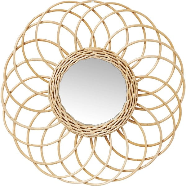 Swing falitükör rattan keretben, ø 34 cm - Kare Design-image-1