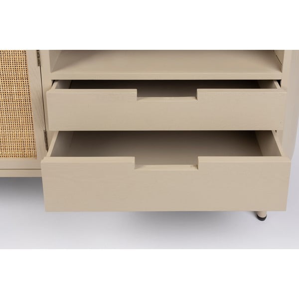 Krémszínű rattan TV-állvány 150x55 cm Amaya – White Label-image-3