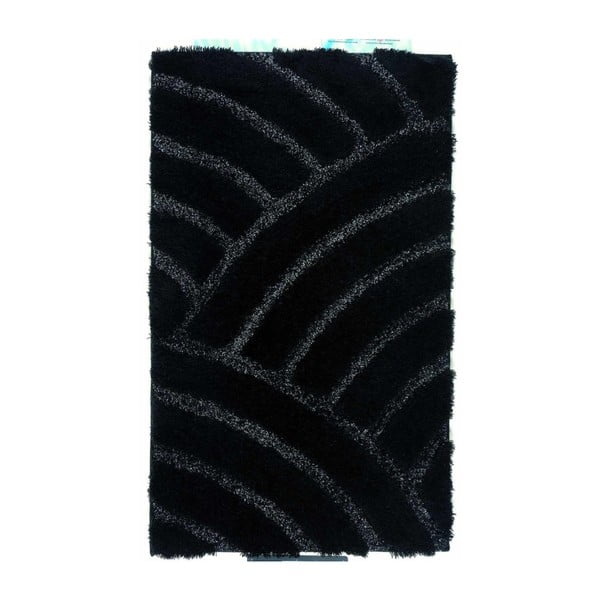 Confetti Bathmats Karya fekete fürdőszobai szőnyeg, 60 x 100 cm
