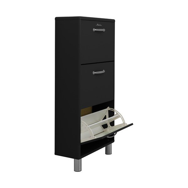 Fekete cipőtartó billenő fiókokkal Malibu - Tenzo-image-2