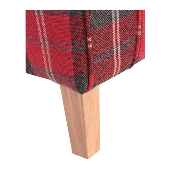 Lorris Vintage piros kockás füles fotel - Max Winzer-image-4